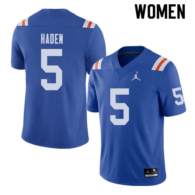 Jordan Brand Women #5 Joe Haden Florida Gators Throwback Alternate College Football Jerseys Sale-Roy